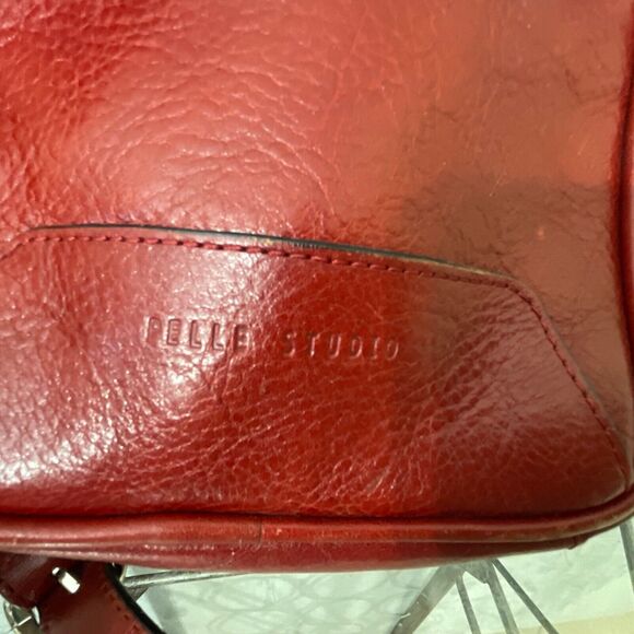 WILSONS LEATHER Pelle Studio Red Leather Bag Crossbody Purse - Picture 7 of 16